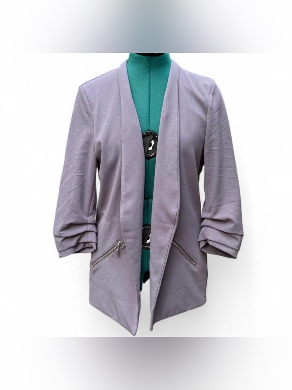 Maurices Lavender Open-Front Cardigan with Zip Pockets